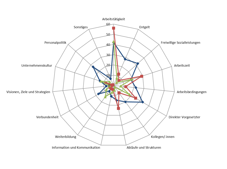 Mit der Spinmap werden die Fälle von Aussagen grafisch wie ein Spinnennetz dargestellt.